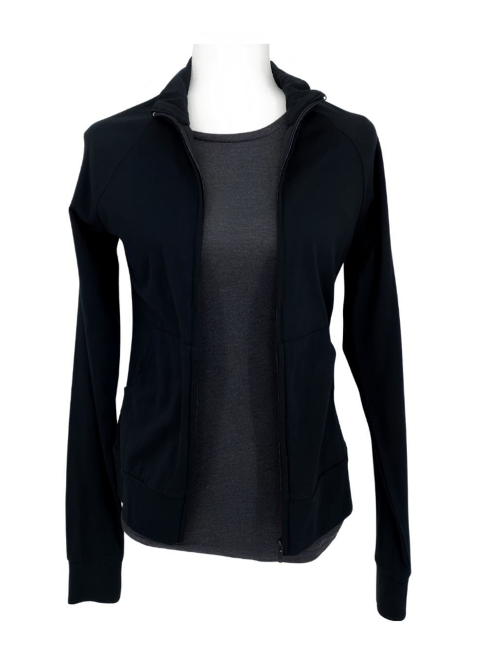 Black Zip Up Sweatshirt Long Sleeve & Grey Bella Short Sleeve Shirt Bundle (2)